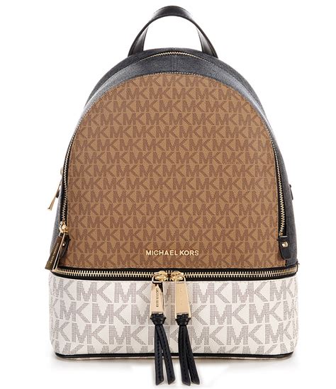 michael kors rhea zip brown large backpack|michael kors rhea mini.